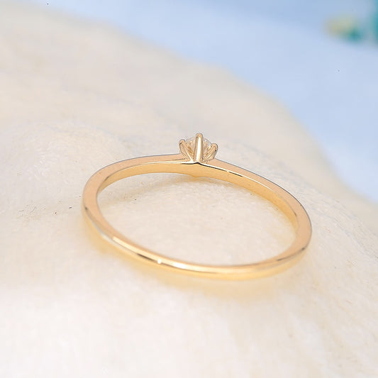 Minimalist Round Moissanite Engagement Ring, 0.1 ct — view 2
