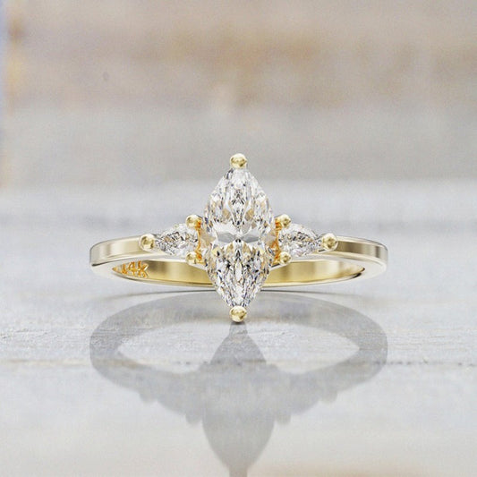 Marquise Moissanite Engagement Ring, 1.2 ctw — view 2