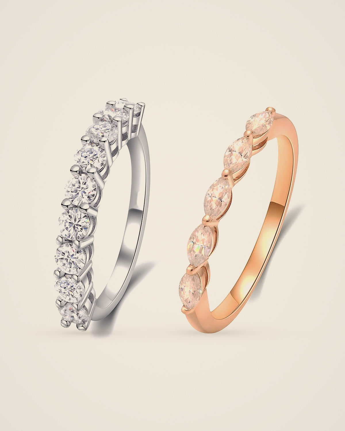 Moissanite wedding bands
