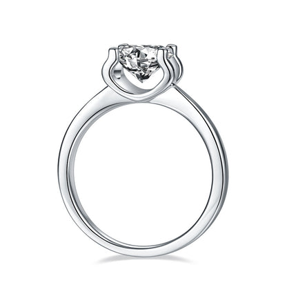 Moissanite Four-Prong Solitaire Engagement Ring, 3 ct — view 3