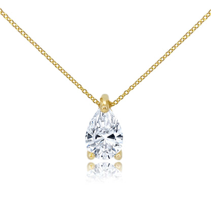 Minimalist Pear Moissanite Pendant Necklace