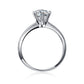 D Grade Promise Engagement Wedding Moissanite Ring, Platinum Plated Silver, Round Cut