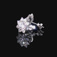 Snowflake 1.0ct DF Color Moissanite Flower Earring 14K White gold Stud Push Back