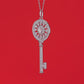 Heart Key 0.5ct Moissanite Keychain Pendent set in S925 Sterling Silver Neck Chain For Women Gift