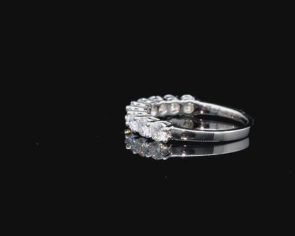 Round Moissanite Eternity Wedding Band, 0.9 ctw