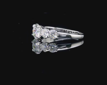 Round Moissanite Wedding Band, Excellent Cut