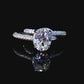Hidden-halo Oval Brilliant Cut 2.5 Carat Moissanite Engagement Ring Set