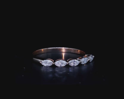 Marquise Moissanite Half-Eternity Wedding Band, 0.5 ctw