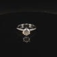 D Grade Promise Engagement Wedding Moissanite Ring, Platinum Plated Silver, Round Cut