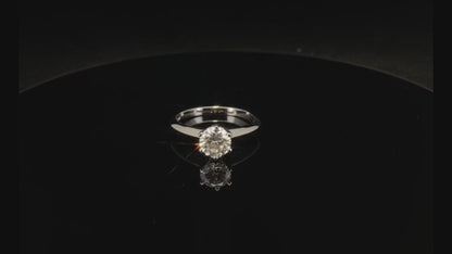 Round Moissanite Promise Ring, D Color