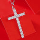 Cross Clavicle Chain Moissanite set in S925 Silver Necklace Unisex Personality Jewelry
