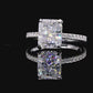 D Color Moissanite Ring 4.0 carat 8X10mm Radaint Cut engagement ring
