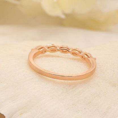 Marquise Moissanite Half-Eternity Wedding Band, 0.5 ctw — view 3