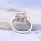 Luxury  D Color 2.0Carat  Asscher Cut Big Baguette Cut Moissanite Diamond Rings for Women Engagement