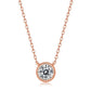 Luxurious Bubble Round 1ct Moissanite Necklace Rose Gold Plated Silver With Pendant For Women Gift
