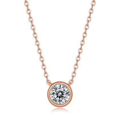 Round Moissanite Bubble Pendant Necklace, 1 ct