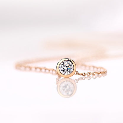 Round Moissanite Bubble Pendant Necklace, 1 ct — view 3