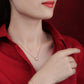 Luxurious Bubble Round 1ct Moissanite Necklace Rose Gold Plated Silver With Pendant For Women Gift