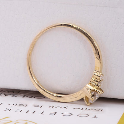 Round Moissanite Ring with Irregular Pavé Band, 0.3 ct — view 5