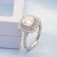 Double Halo Setting D Color 1CT 5.5mm Asscher Cut  Moissanite Engagement Ring for Women Gift