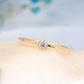 0.1ct Round Cut Moissanite  Engagement Ring Solid 10K Yellow Gold for Women