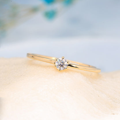 Minimalist Round Moissanite Engagement Ring, 0.1 ct — view 4