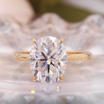 Oval Moissanite Solitaire Engagement Ring, 3 ct — view 2
