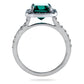 Halo Ring,3.0ct Carat Emerald Cut Engagement Wedding for Women Green Moissanite Diamond Ring Set with 14k Gold