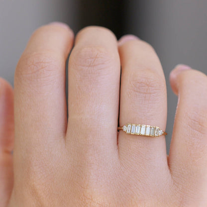 Emerald-Cut Moissanite Baguette Wedding Band, 0.9 ctw — view 3