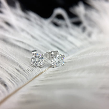 Classic Round Moissanite Stud Earrings — view 3