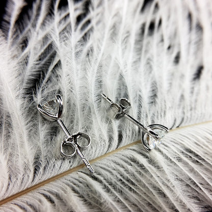 Classic Round Moissanite Stud Earrings — view 2