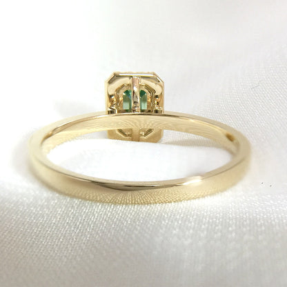 Light Green Emerald-Cut Moissanite Engagement Ring, 1 ctw — view 3