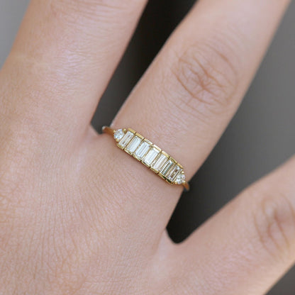 Emerald-Cut Moissanite Baguette Wedding Band, 0.9 ctw — view 4