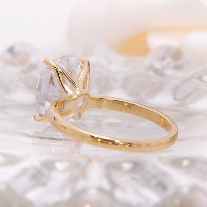 Oval Moissanite Solitaire Engagement Ring, 3 ct — view 3