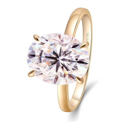 Oval Moissanite Solitaire Engagement Ring, 3 ct