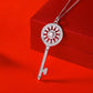 Heart Key 0.5ct Moissanite Keychain Pendent set in S925 Sterling Silver Neck Chain For Women Gift