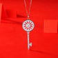 Heart Key 0.5ct Moissanite Keychain Pendent set in S925 Sterling Silver Neck Chain For Women Gift