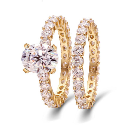1.5 carat oval moissanite ring set