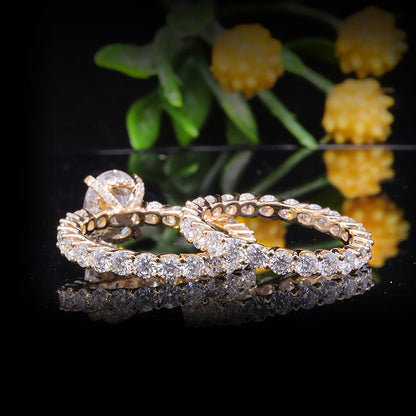 Oval Moissanite Side-Stone Engagement Ring Set, 1.5 ct — view 5