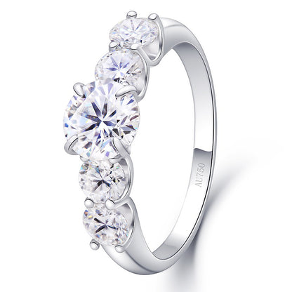 Round Moissanite Wedding Band, Excellent Cut