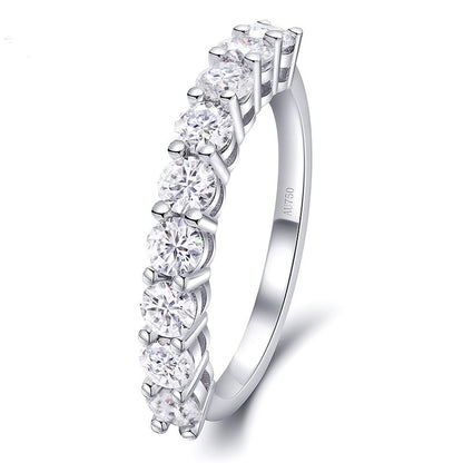 Round Moissanite Eternity Wedding Band, 0.9 ctw