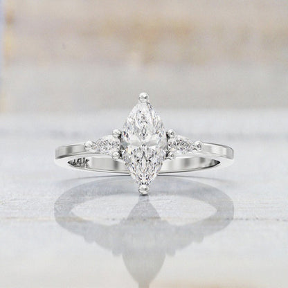Marquise Moissanite Engagement Ring, 1.2 ctw