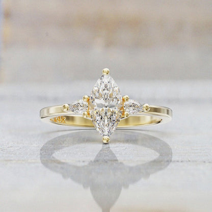 Marquise Moissanite Engagement Ring, 1.2 ctw — view 2
