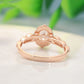 Elegant style 1.0 carat halo oval cut Moissanite Rings set in pave band