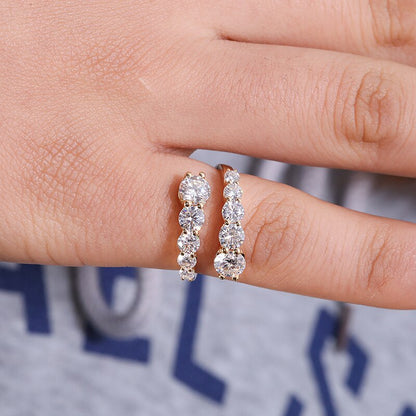 Round Moissanite Eternity Wedding Band, 2 ctw — view 4