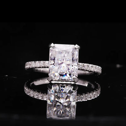 Radiant-Cut Moissanite Engagement Ring, 4 ct — view 2