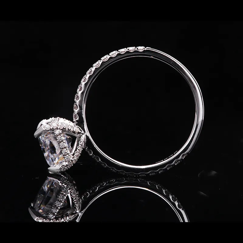 D Color Moissanite Ring 4.0 carat 8X10mm Radaint Cut engagement ring