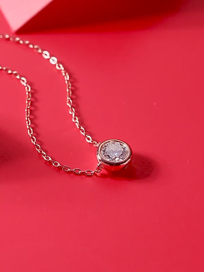 Round Moissanite Bubble Pendant Necklace, 1 ct