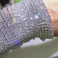 Simple 4 prong setting total 12.4 carat(4mm for each stone) moissanite tennis bracelet for women