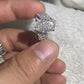 Luxury style 6.0 carat oval cut Moissanite Rings with sparkling side stone for Women